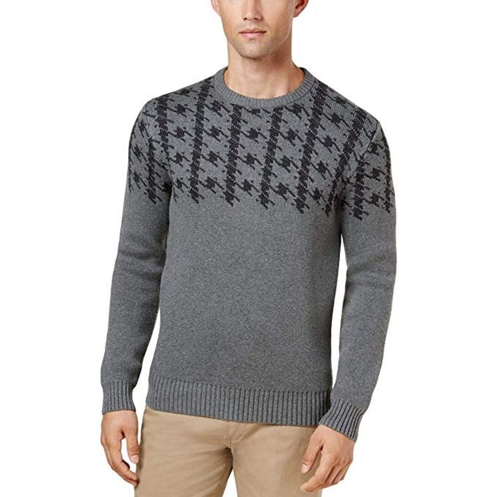 Ben Sherman Mens Dogtooth Crewneck Sweater